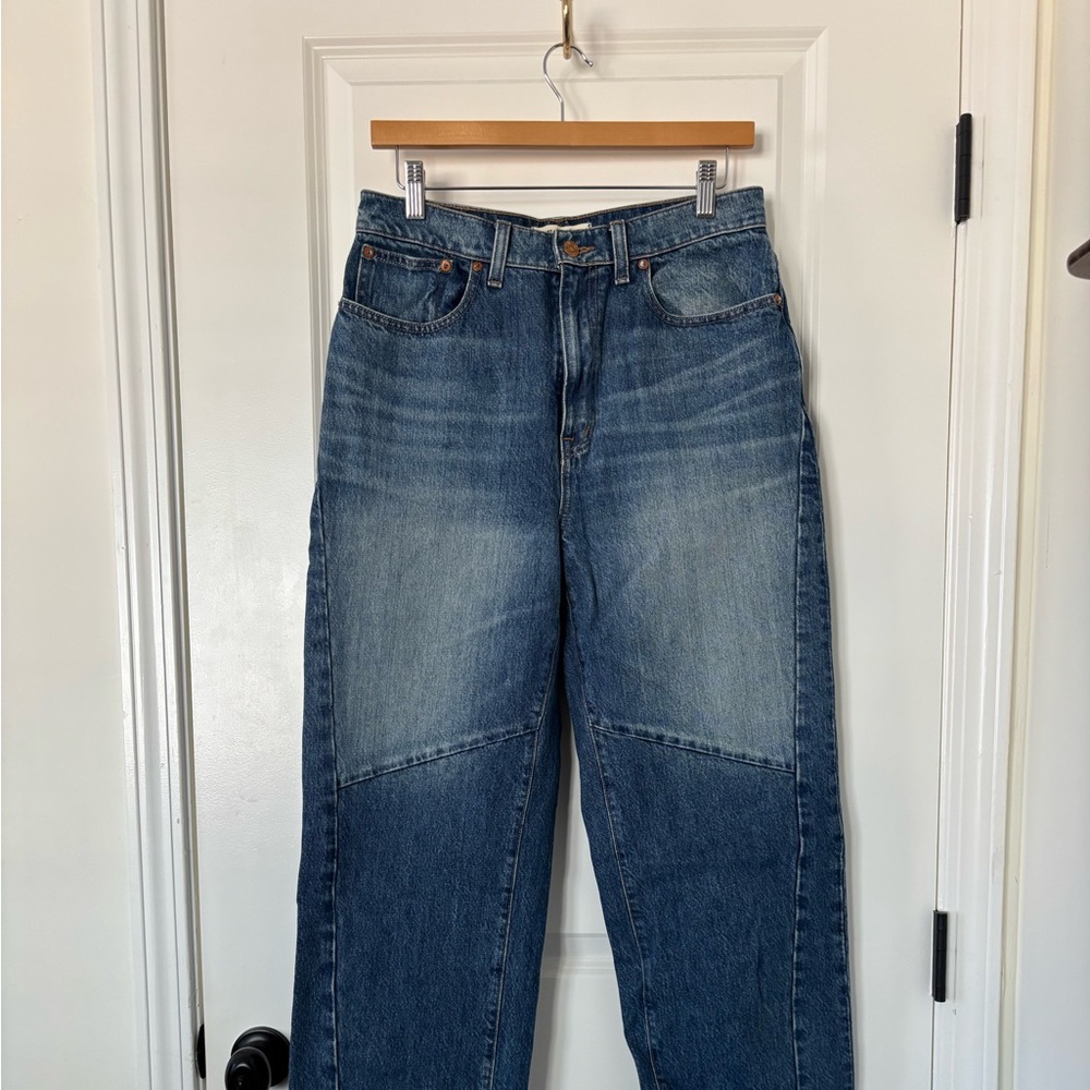Madewell Baggy Tapered Jeans in Fanwell Wash: Two-Tone Edition Size 27